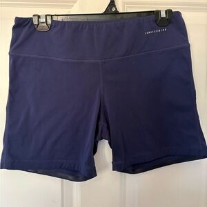 Iambecoming Navy High-Rise 5 inch No-Ride bike shorts